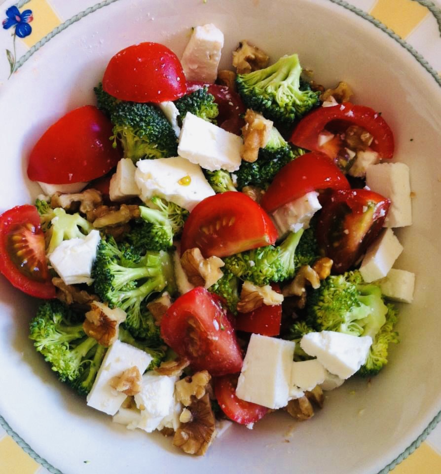 Broccoli,feta,hazelnut & cherry tomato salad